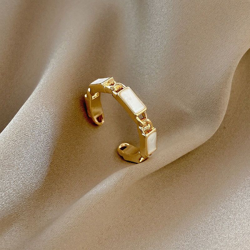 Anello aperto bianco per donna, moda leggera di lusso, tendenza unica, design di nicchia, stile minimalista, anello per indice_voghion.com