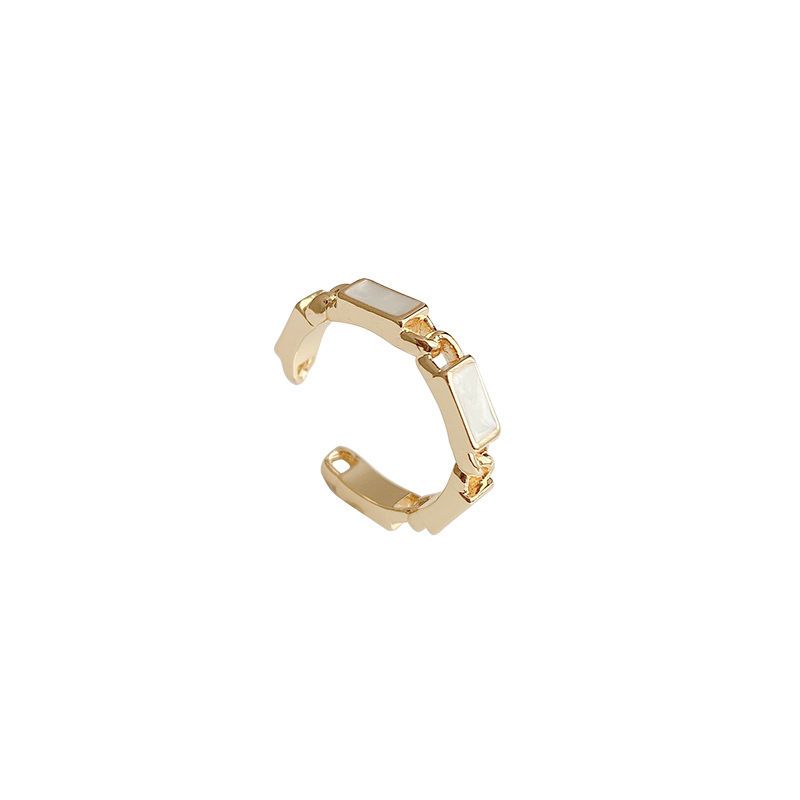 Anello aperto bianco per donna, moda leggera di lusso, tendenza unica, design di nicchia, stile minimalista, anello per indice_voghion.com