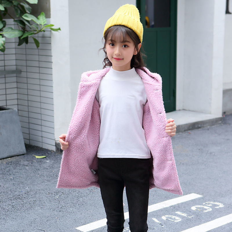 女童加绒牛仔外套2023新款韩版儿童冬季棉衣小女孩秋冬装学生加厚