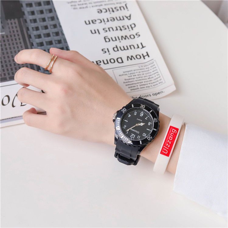 Korean Ulzzang Watches For Men Women Students, Ins College Style, Simple Black And White Couple's Pair Of Quartz_voghion.com