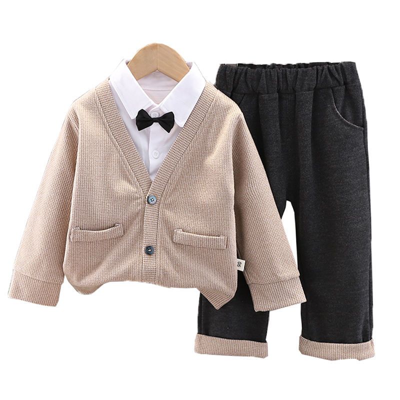 Boys' suits 2022 spring and autumn new children's plaid autumn clothes spring and autumn female baby foreign style sports suit tide