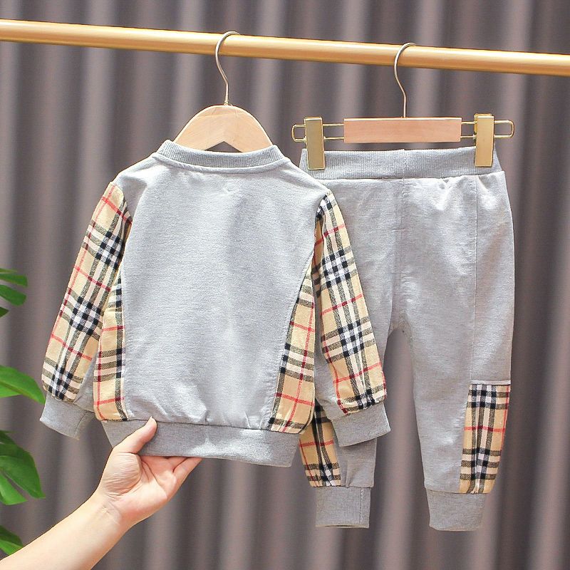 Boys spring and autumn suit  new children's handsome clothes trendy boy autumn foreign style sweater two-piece set