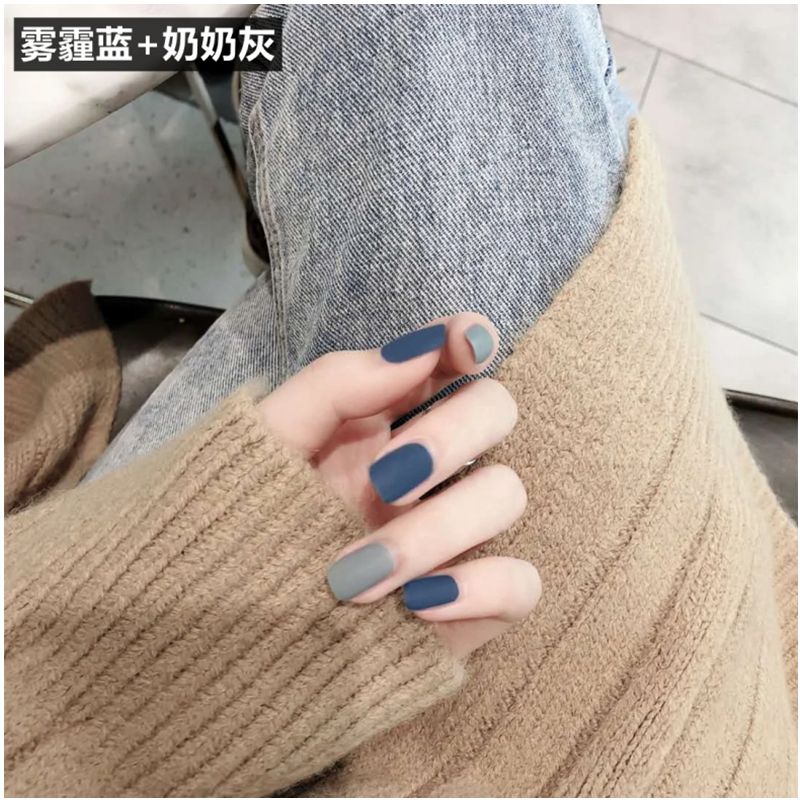 磨砂秋冬顯白ins深色簡約指甲油霧霾藍不可剝持久防水不掉色無毒