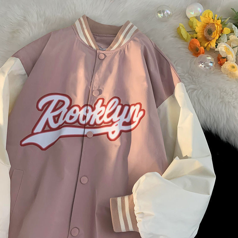 2023 autumn new vintage Korean style jacket baseball uniform women trendy ins high street design sense niche coat women