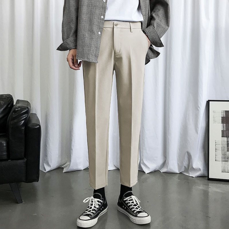 Autumn and winter trousers men's Korean version trendy straight loose wide-legged slim all-match casual pants suit pants men's trousers trousers