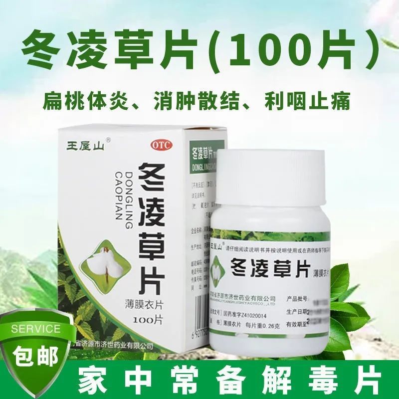 王屋山 冬凌草片100片治咽炎药片 咽喉肿痛消肿散结利咽清热