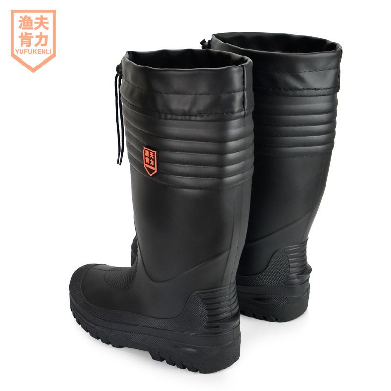 Winter rain boots plus velvet men's and women's warm rain boots middle and high tube non-slip cotton water shoes thickened rubber shoes waterproof labor protection water shoes