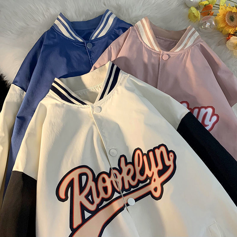  autumn new vintage Korean style jacket baseball uniform women trendy ins high street design sense niche coat women