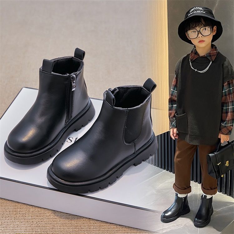 Girls chimney boots children's Martin boots 2021 autumn and winter boys and girls boots big children non-slip wear-resistant boots