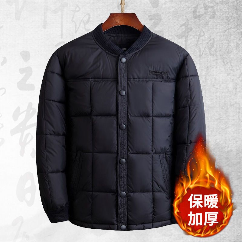 内胆羽绒棉衣男中老年人内穿小棉袄冬装老人棉服爷爷装外套爸爸服【2