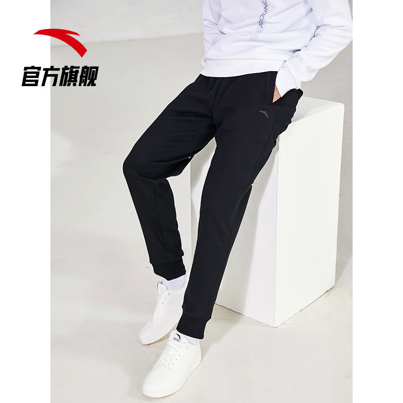 105871-安踏运动裤男长裤2021秋季新款加绒加厚保暖小脚卫裤收口束脚裤子-详情图