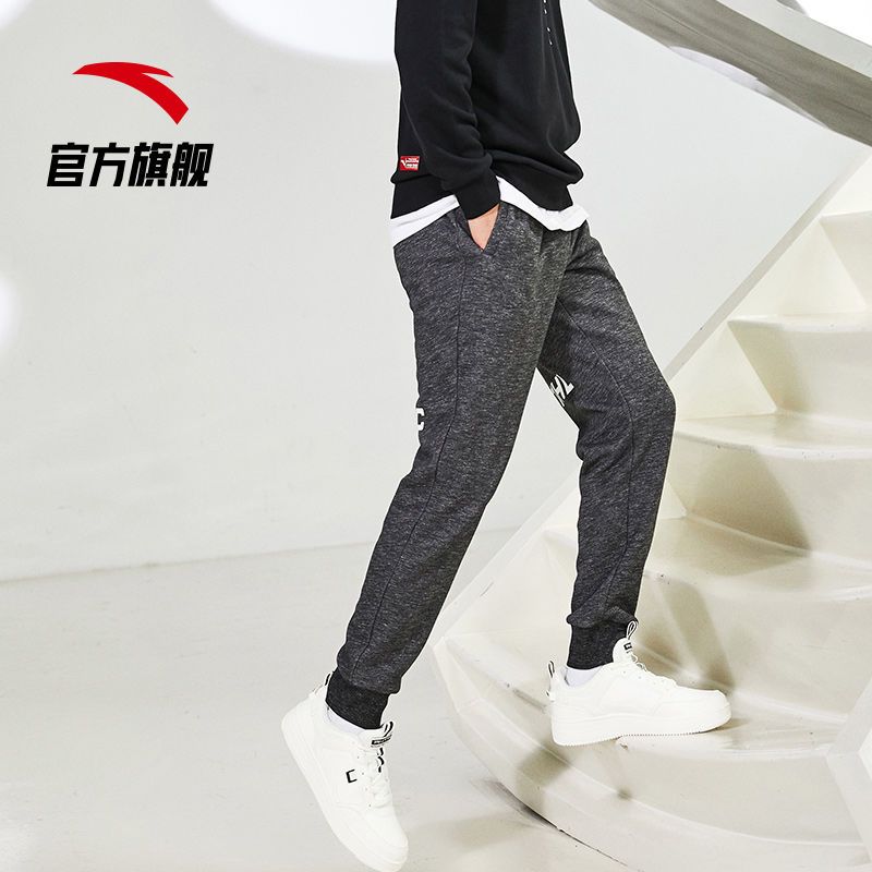 105871-安踏运动裤男长裤2021秋季新款加绒加厚保暖小脚卫裤收口束脚裤子-详情图