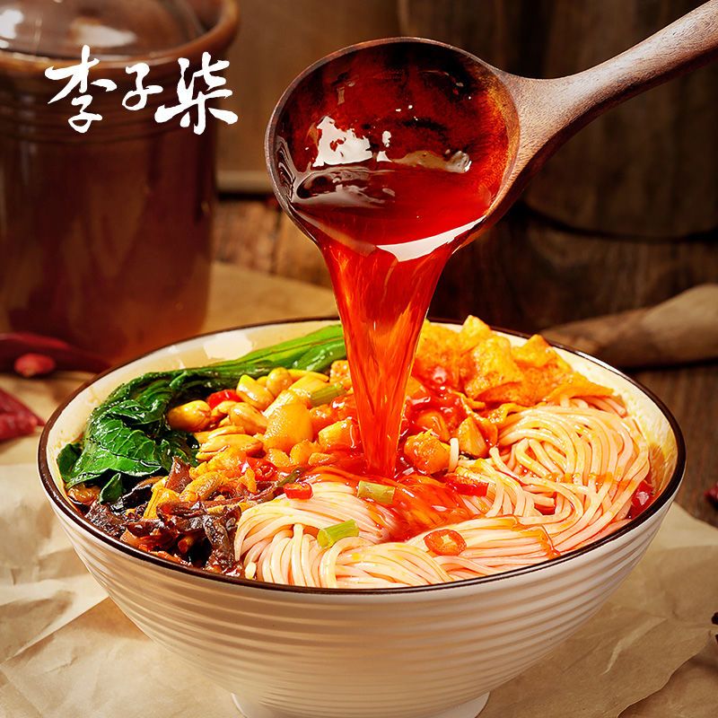 88783-【买三送一】李子柒老坛酸笋螺蛳粉柳州螺丝粉速食袋装280g*4袋-详情图