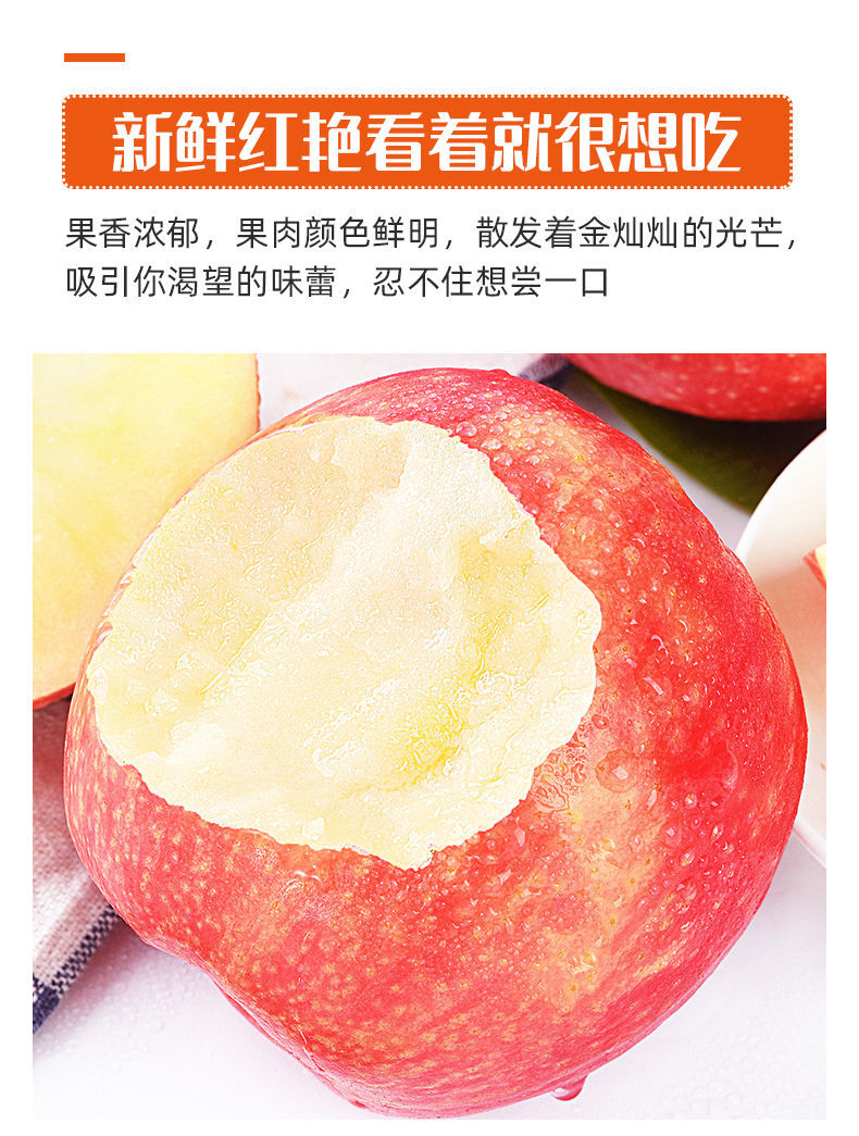 【礼盒装】烟台栖霞红富士苹果当季新鲜水果脆甜多汁原产地直发