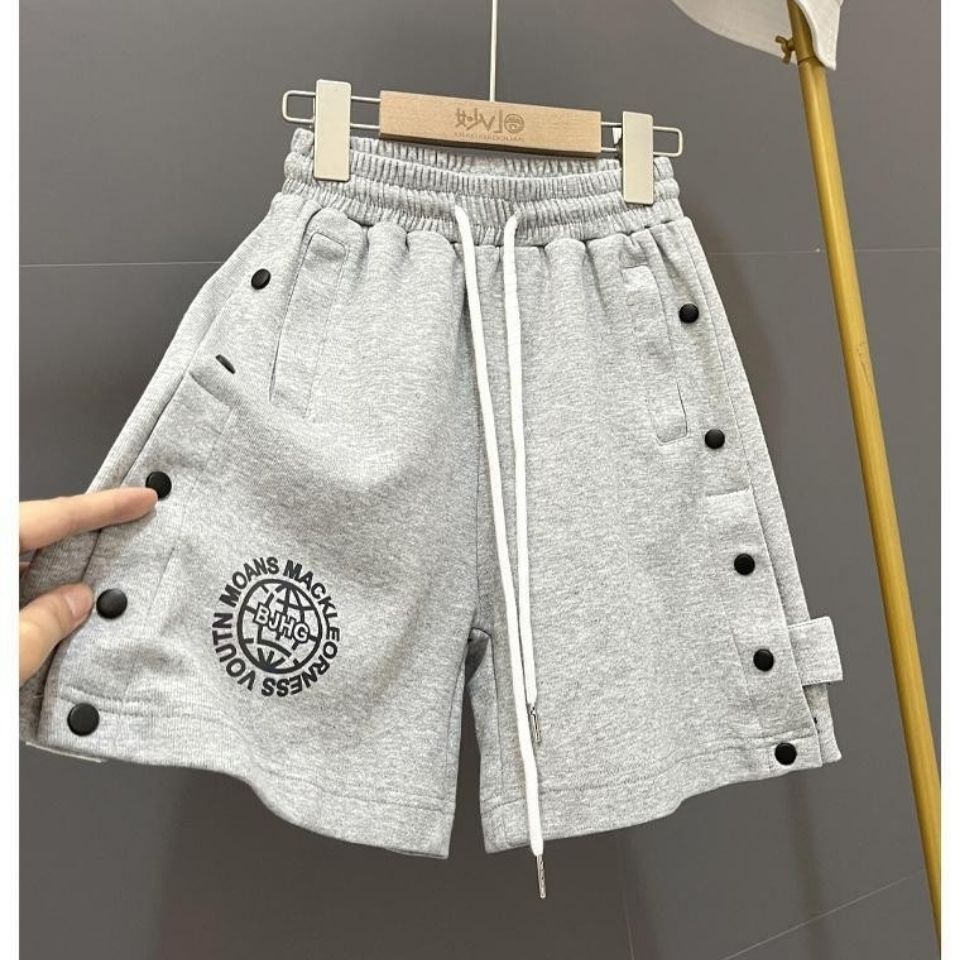 Children's sports shorts 2023 summer foreign style pants middle and big boys Japanese casual pants boys trendy brand five-point pants