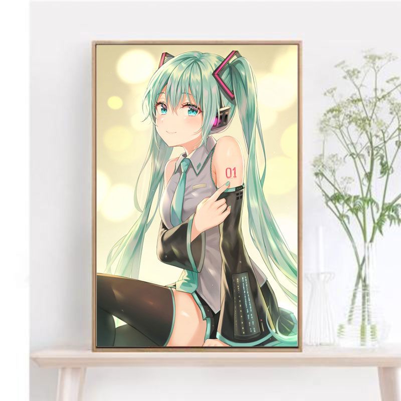 钻石画2021新款满钻动漫美女钻石贴画十字绣初音未来卡通女孩粘钻