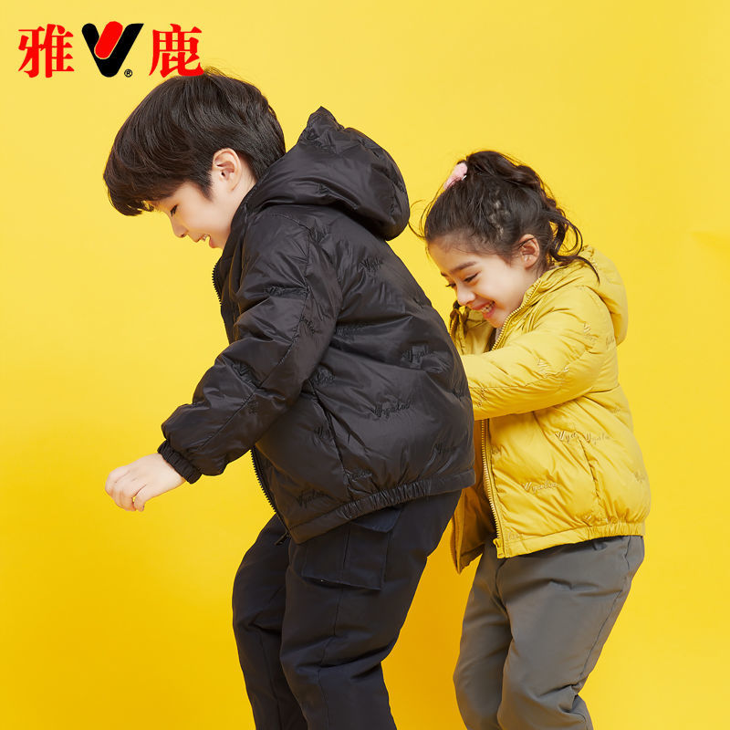 Yalu new children's down jacket thickened boys and girls baby winter clothes short foreign style autumn and winter coat children's clothing