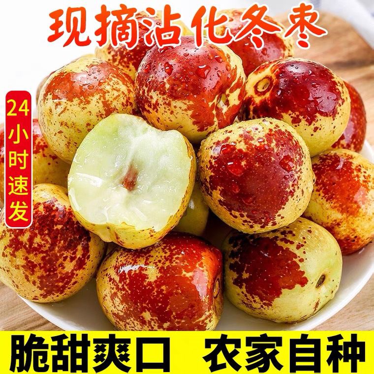 88575-山东沾化冬枣新鲜5斤时令水果应当季甜脆青枣现摘大红枣整箱包邮-详情图