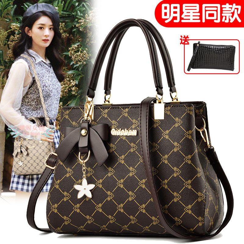 真皮質感包包女2023夏季新款大氣手提包大包媽媽包簡約單肩斜挎包