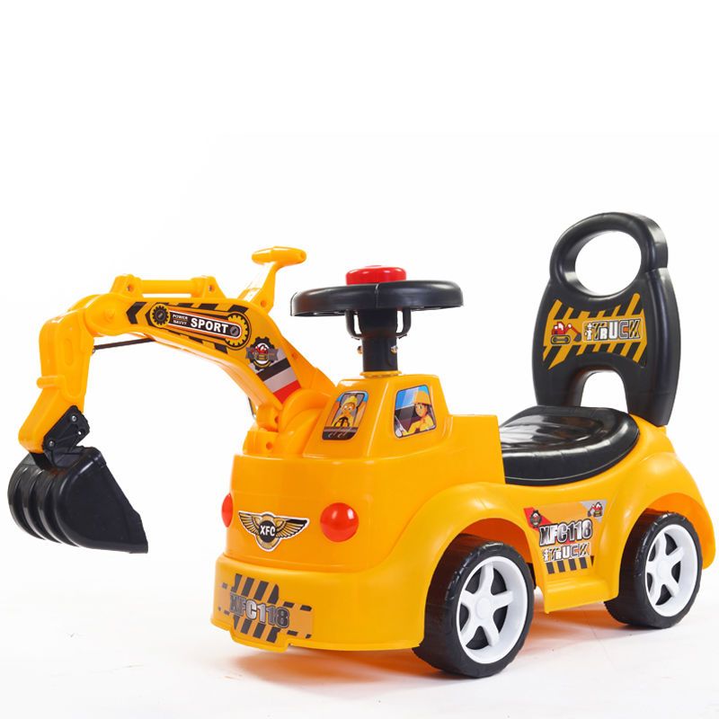儿童挖掘机可坐人 可挖土挖沙2岁男孩玩具车钩宝宝滑行四轮溜溜车