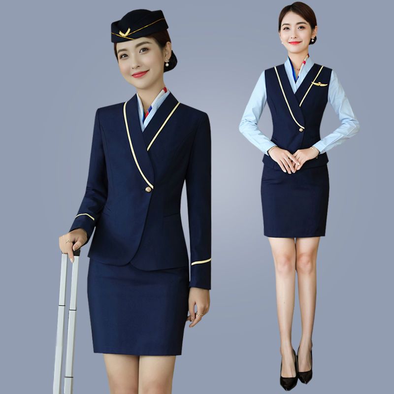 秋冬职业套装气质女神范酒店前台工作服南航空姐珠宝店物业售楼部【2