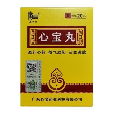 星辰 心宝丸 60mg*20丸*1瓶/盒 心血管疾病心绞痛温补心肾