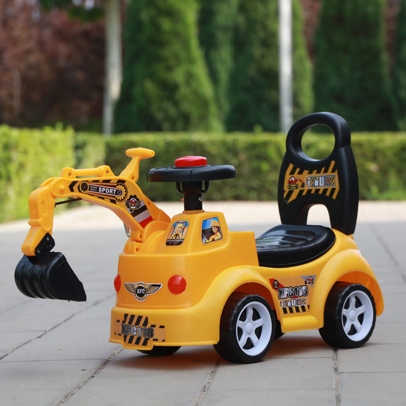 儿童挖掘机可坐人 可挖土挖沙2岁男孩玩具车钩宝宝滑行四轮溜溜车