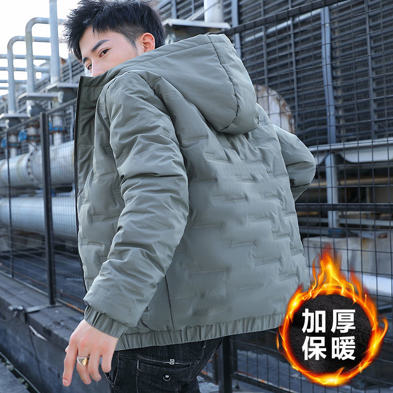 Cotton jacket men's autumn and winter jacket 2021 new hot style trendy thickened down padded jacket hooded trendy brand cotton jacket tide