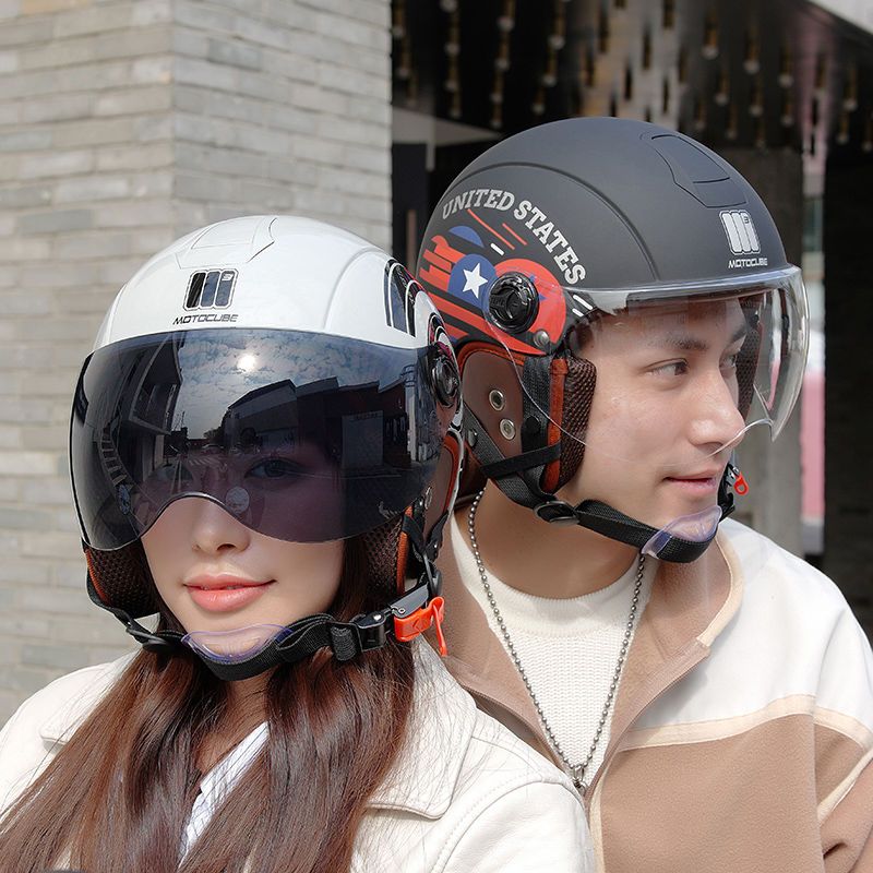 摩托立方3C认证电瓶电动车头盔女四季通用半盔男冬季保暖安全帽