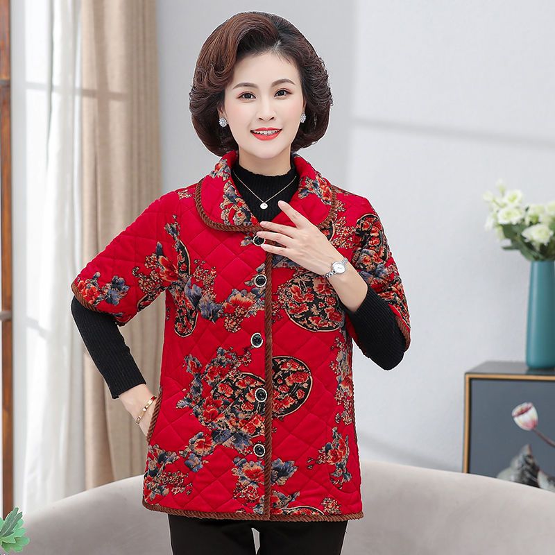 Middle-aged and elderly women's autumn and winter cotton vest mother's vest plus velvet thickened to keep warm grandma's waistcoat