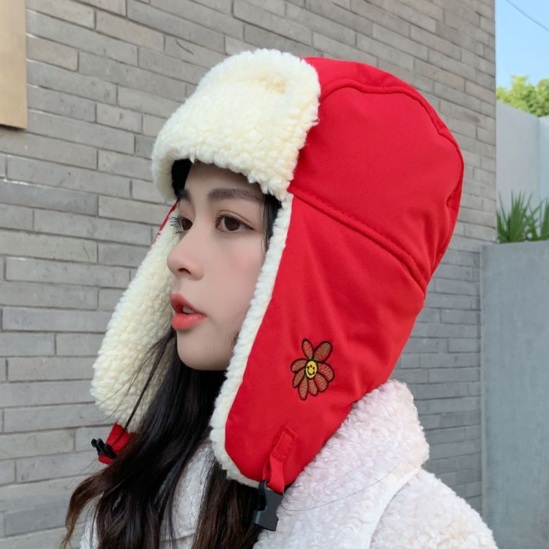 帽子女骑行防寒帽防风骑电动车雷锋帽冬季女款保暖冬天可爱棉帽子