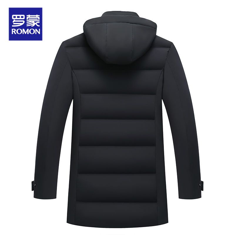 106018-罗蒙羽绒服男2021新款加厚保暖白鸭绒冬季外套中长款商务男装上衣-详情图