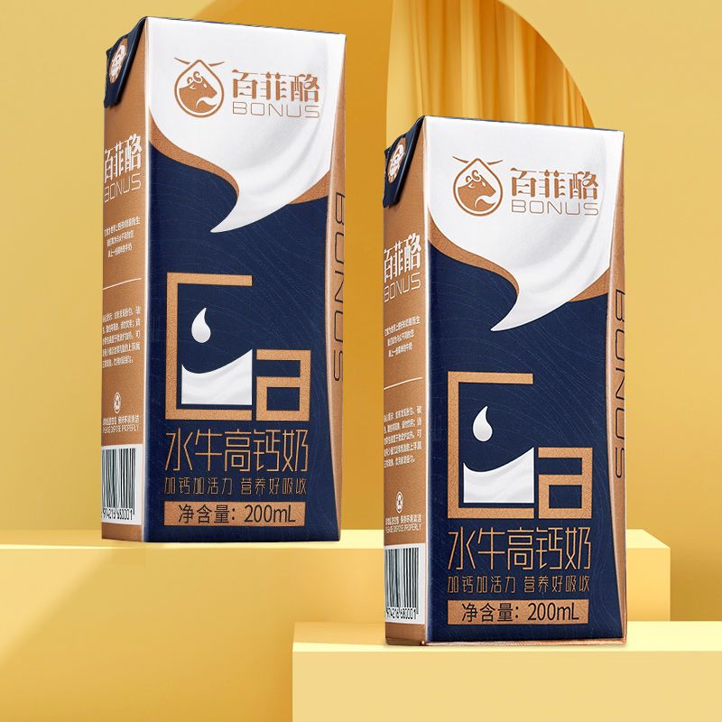 106153-【8月】百菲酪水牛高钙奶200ml*10盒调制乳新老包装高钙营养好喝-详情图