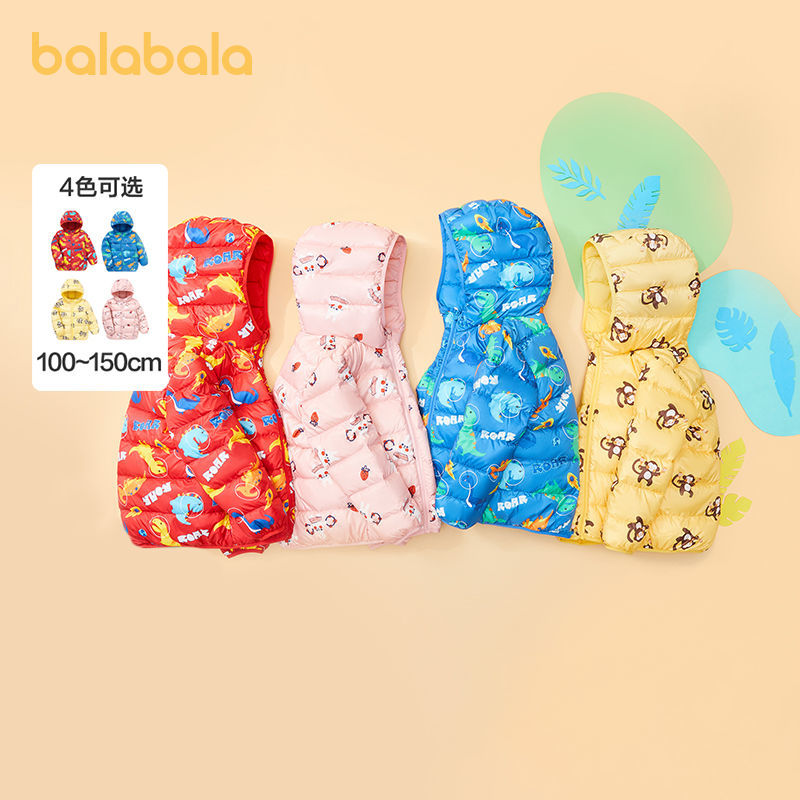 88905-巴拉巴拉中大童羽绒服连帽男女童2021新款秋冬儿童加厚外套可爱萌-详情图