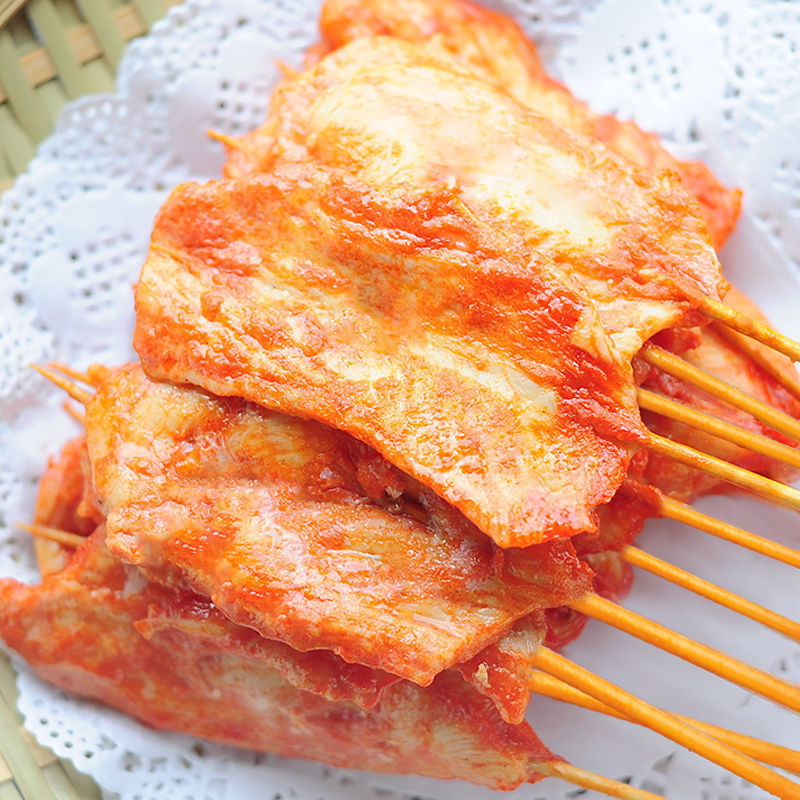 里脊肉片20串700g大串里脊肉批发铁板烧烤里脊油炸手抓饼专用食材