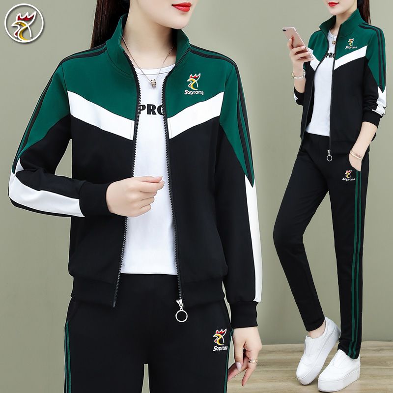 名牌正品高档运动服套装女春秋季新款跑步时尚显瘦休闲卫衣三件套