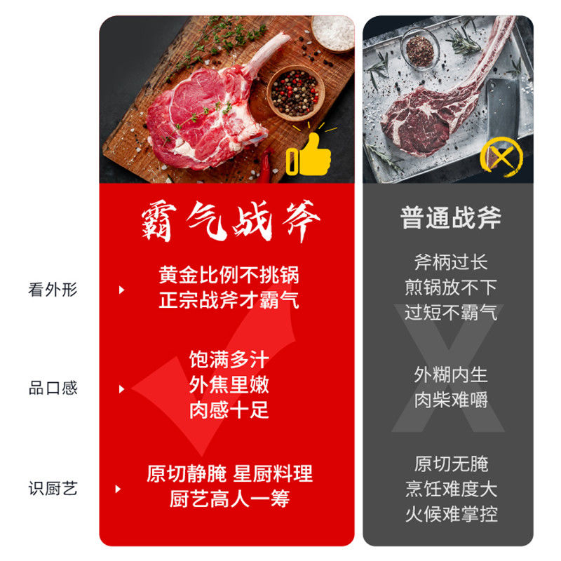 88874-原切手工静腌谷饲带骨西冷小战斧牛排套餐1000g/3-4片装牛肉生鲜-详情图