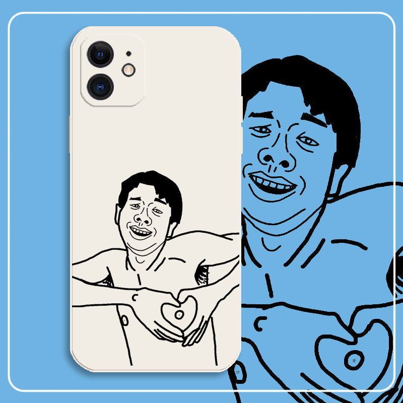 丑男丑女搞怪线条手机壳ins小米11适用华为p40苹果xr一加oppovivo