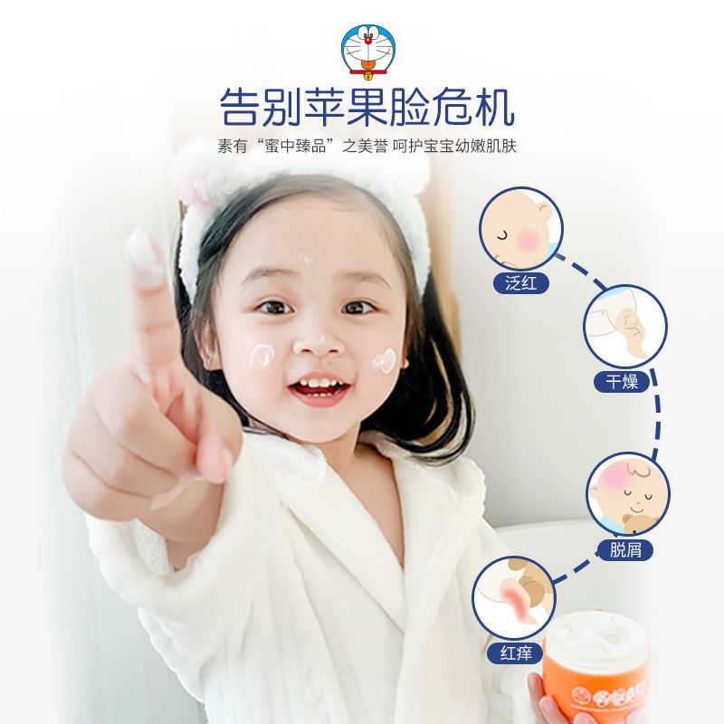 88851-哆啦a梦儿童面霜滋润补水保湿护肤防皴秋冬季宝宝擦脸营养润肤霜-详情图