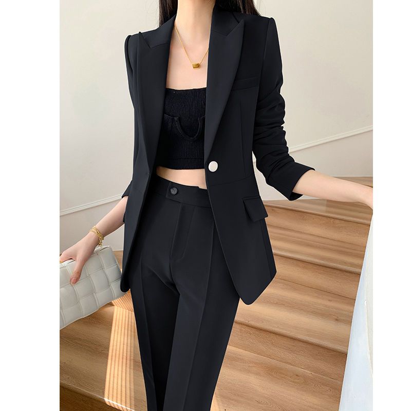 2021新款高端职业休闲西装喇叭裤套装早秋西服套装女时尚气质秋冬