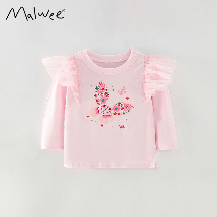 Little girl clothes spring and autumn children's clothing long-sleeved t-shirt girls bottoming shirt with foreign style children's cotton cartoon top