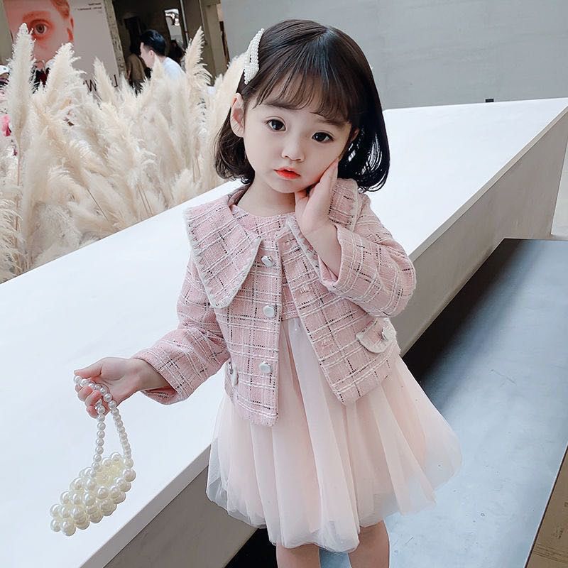 兒童裙子秋冬公主裙兩件套女童秋裝一整套配裙外搭網紅公主裙爆款