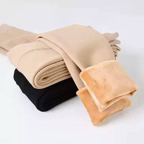 88564-秋冬光腿袜神器仿锦纶加绒加厚打底裤女保暖裤外穿踩脚连脚一体裤-详情图