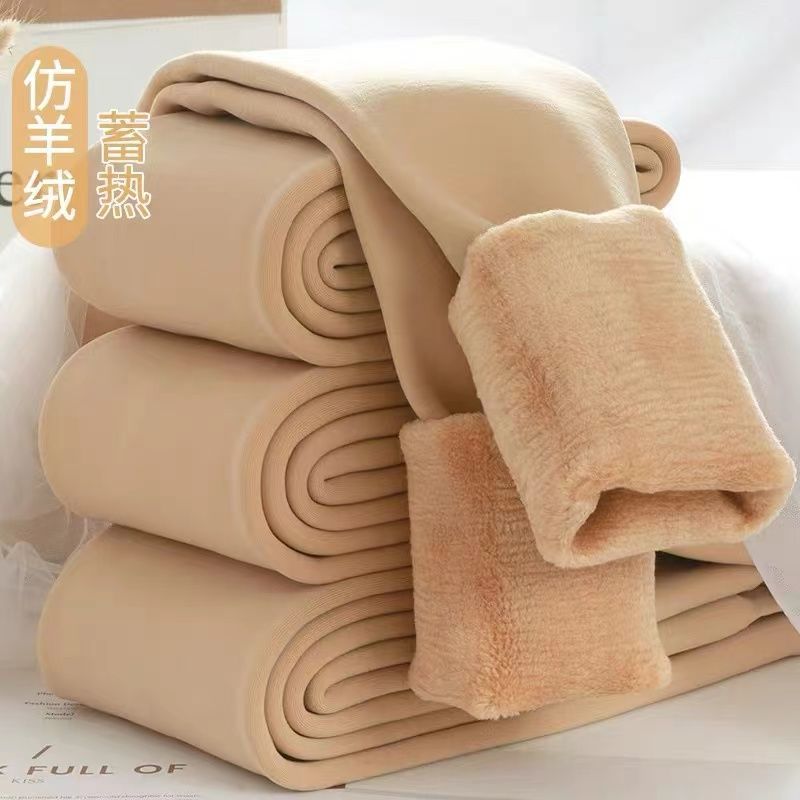 88923-秋冬打底裤加厚加绒女外穿肉肤色大码光腿神器一体踩脚连裤袜保暖-详情图