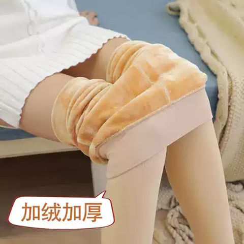 88564-秋冬光腿袜神器仿锦纶加绒加厚打底裤女保暖裤外穿踩脚连脚一体裤-详情图