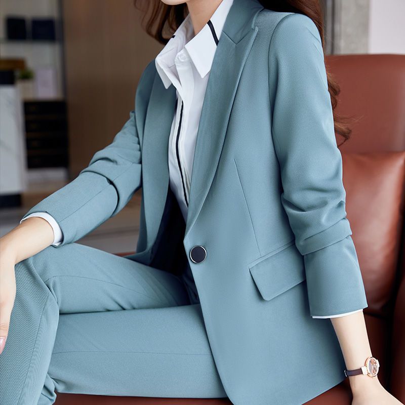 职业装女装套装2022新款韩版时尚小西服面试正装两件套西装工作服