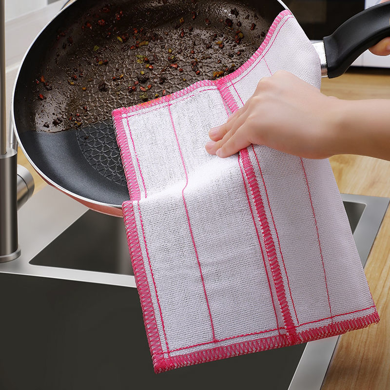 12层洗碗布不沾油抹布吸水不掉毛去油加厚清洁厨房用品家用百洁布