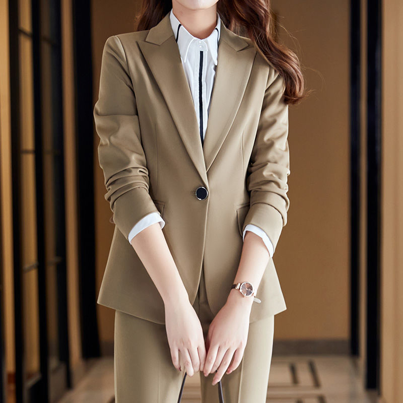 职业装女装套装2022新款韩版时尚小西服面试正装两件套西装工作服