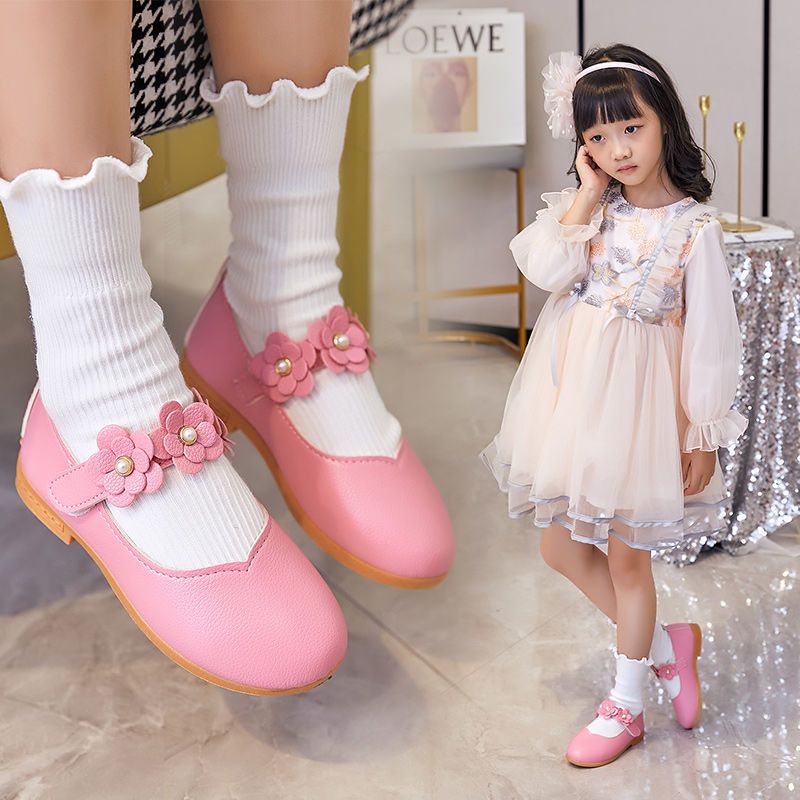 Girls leather shoes princess shoes spring and autumn 2021 new soft bottom children's single shoes Korean version little girl student performance shoes trend