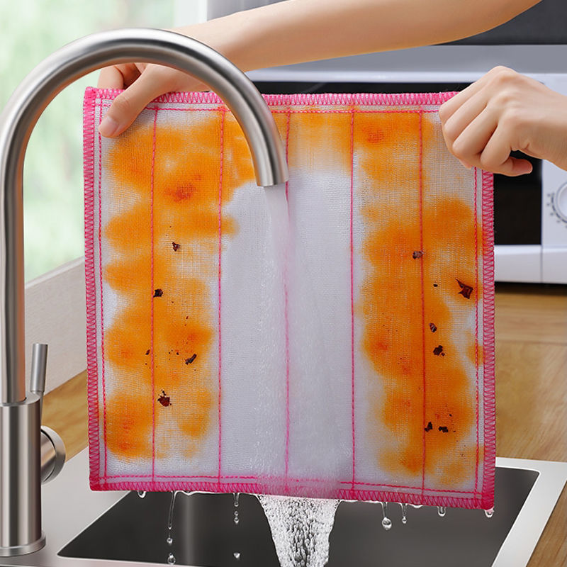 12层洗碗布不沾油抹布吸水不掉毛去油加厚清洁厨房用品家用百洁布